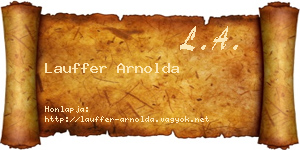 Lauffer Arnolda névjegykártya